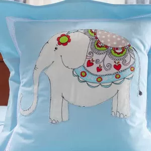 Lenjerie de pat pentru copii, bleu cu figurine aplicate
