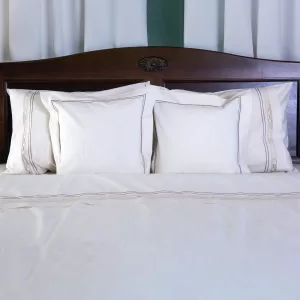 Lenjerie de pat pentru o persoană, natur cu dantela fina