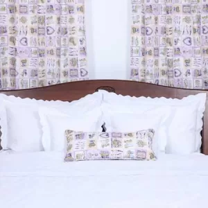 Lenjerie de pat din bumbac 100%, albă, cu inserție dantelă