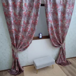 Draperie cu model multicolor Aquarelle, 2 bucăți
