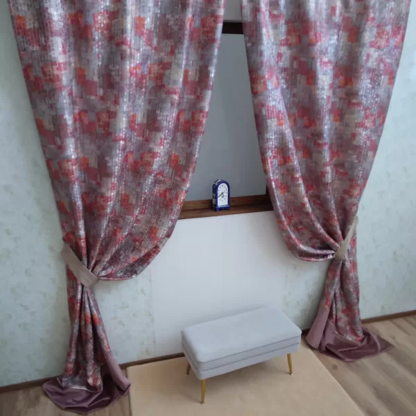 Draperie cu model multicolor Aquarelle, 2 bucăți