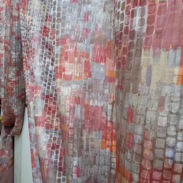 Draperie cu model multicolor Aquarelle, 2 bucăți - imagine 3