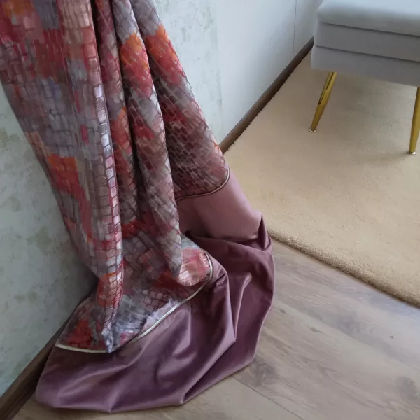 Draperie cu model multicolor Aquarelle, 2 bucăți - imagine 4