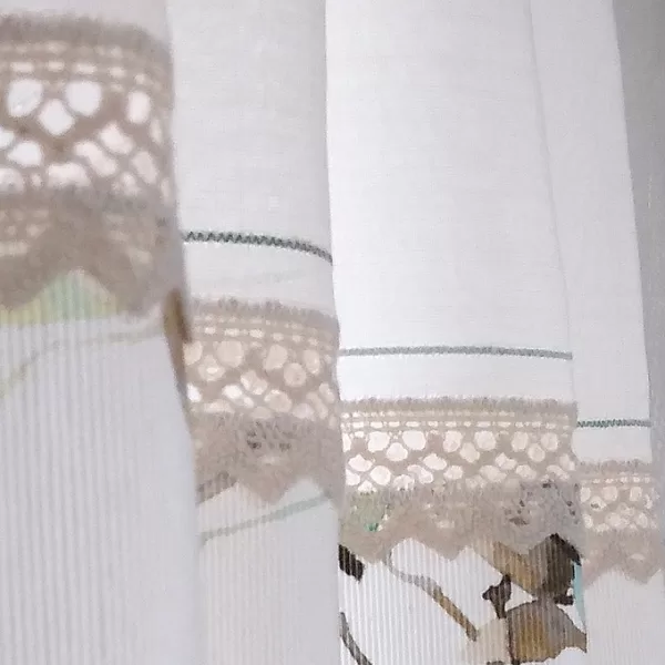 Perdea bucătărie cu broderie flori de măr - imagine 3