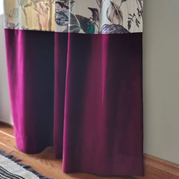 Draperie cu bordură culoare prună - imagine 2